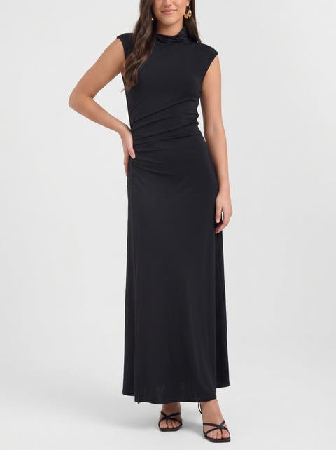 Ramy Mock Neck Maxi Dress