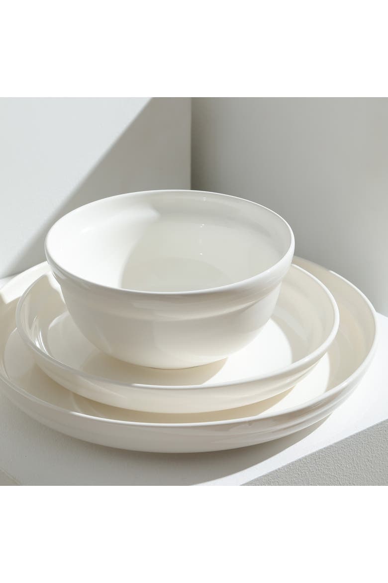 Virtuo Porcelain 12-Piece Dinnerware Set, Alternate, color, White