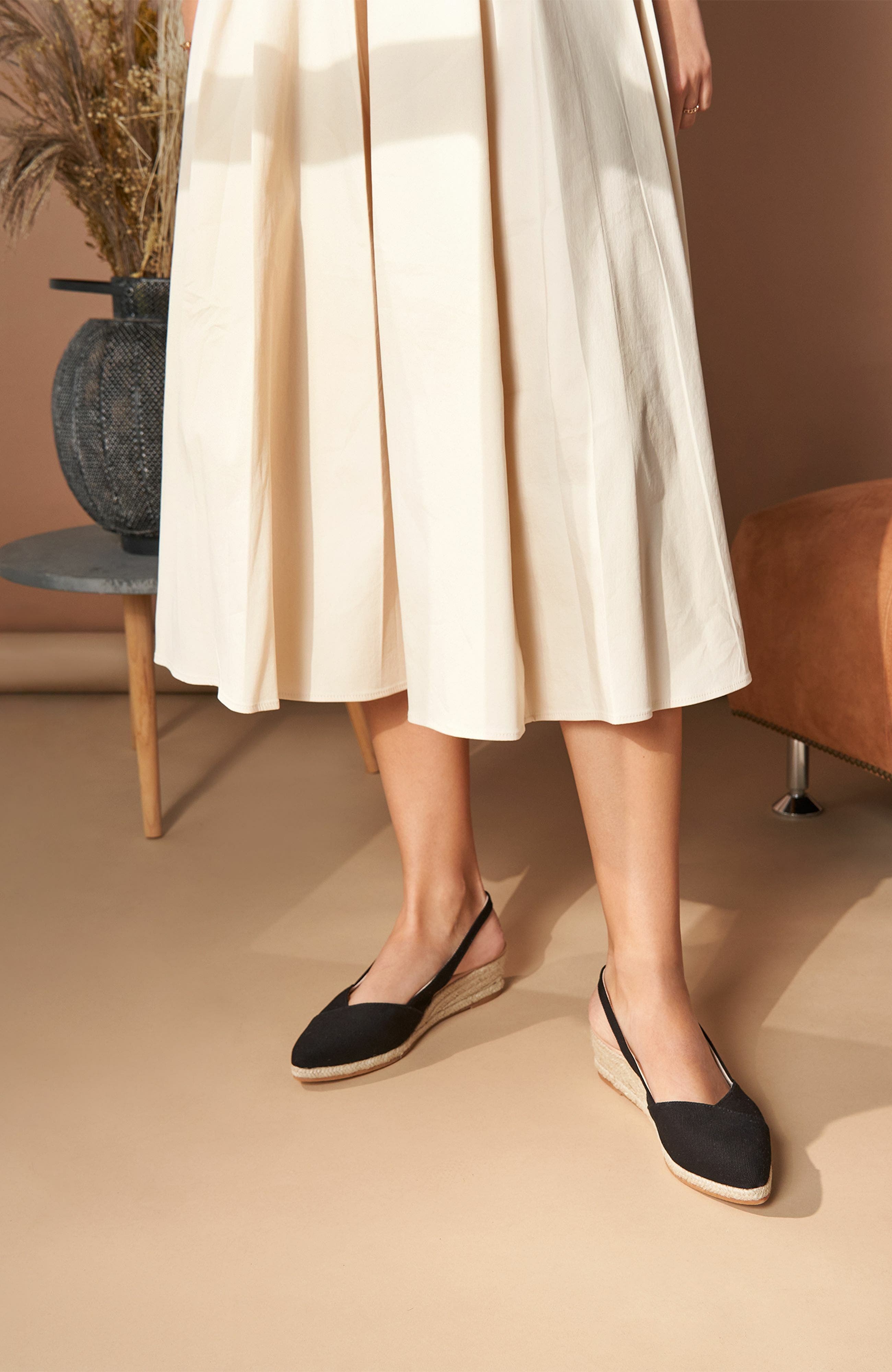 VISCATA Premia Canvas Espadrille Wedges, Alternate, color, Black