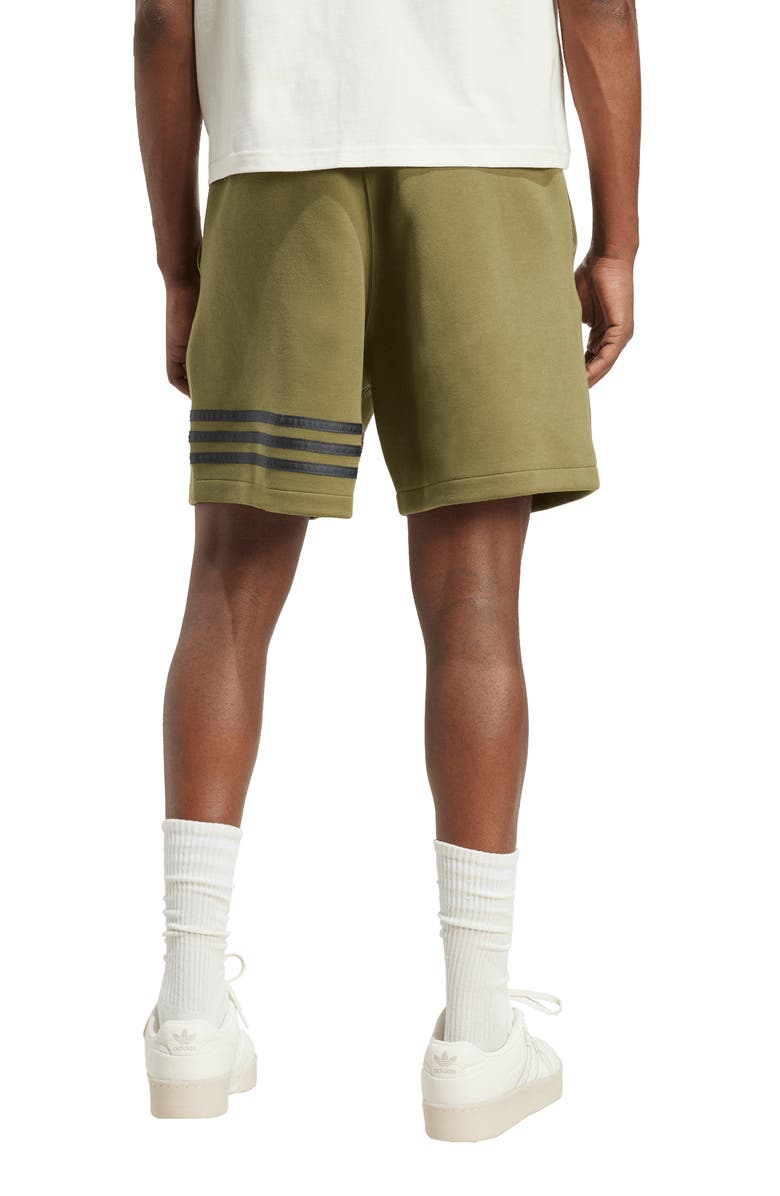 adidas Neuclassics Loose Fit Knit Shorts, Alternate, color, Focus Olive