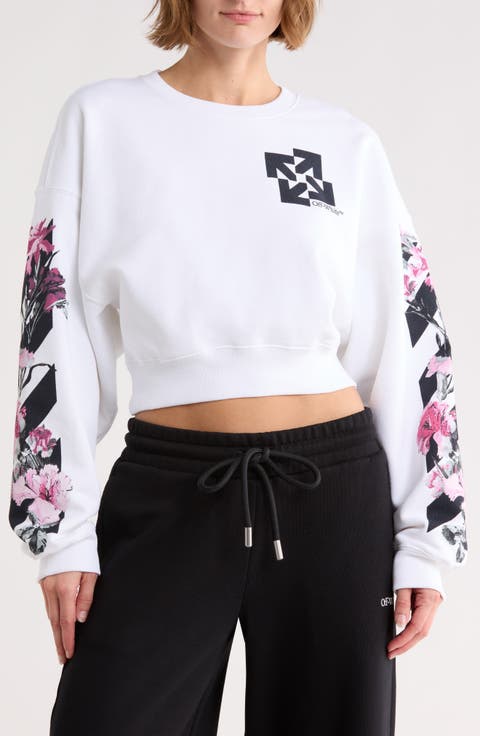 Crop Crewneck Graphic Sweatshirt