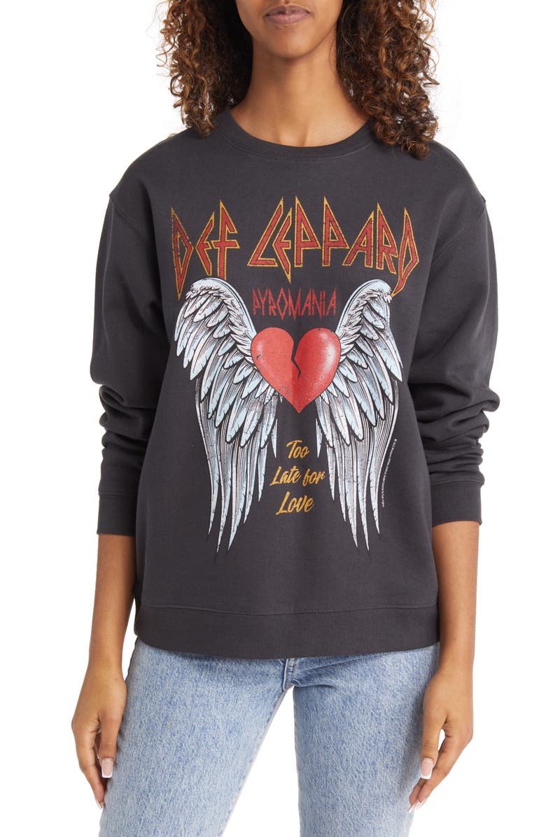 Vinyl Icons Women's Def Leppard Heart Graphic Sweatshirt, Main, color, 