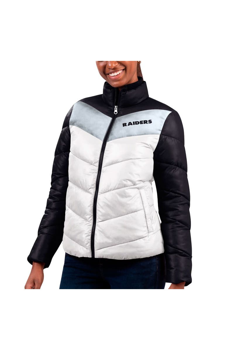 G-III 4HER BY CARL BANKS Women's G-III 4Her by Carl Banks  White/Black Las Vegas Raiders New Star Quilted Full-Zip Jacket, Main, color, White