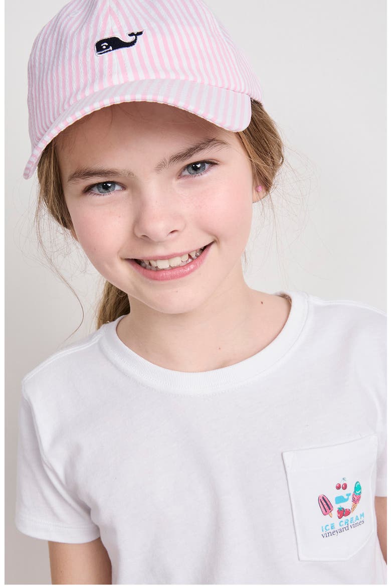 Kids' Harbor Seersucker Baseball Cap, Alternate, color, VINEYARD SS PB/ WC