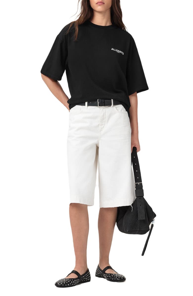 AllSaints Guardian Amelie Oversize Cotton Graphic T-Shirt, Alternate, color, Black