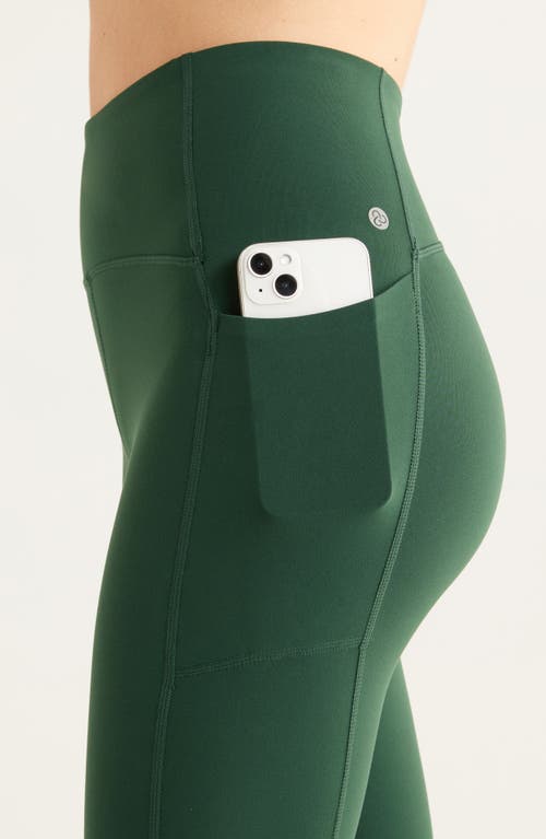 Zella Studio Luxe High Waist Pocket 7/8 Leggings In Green