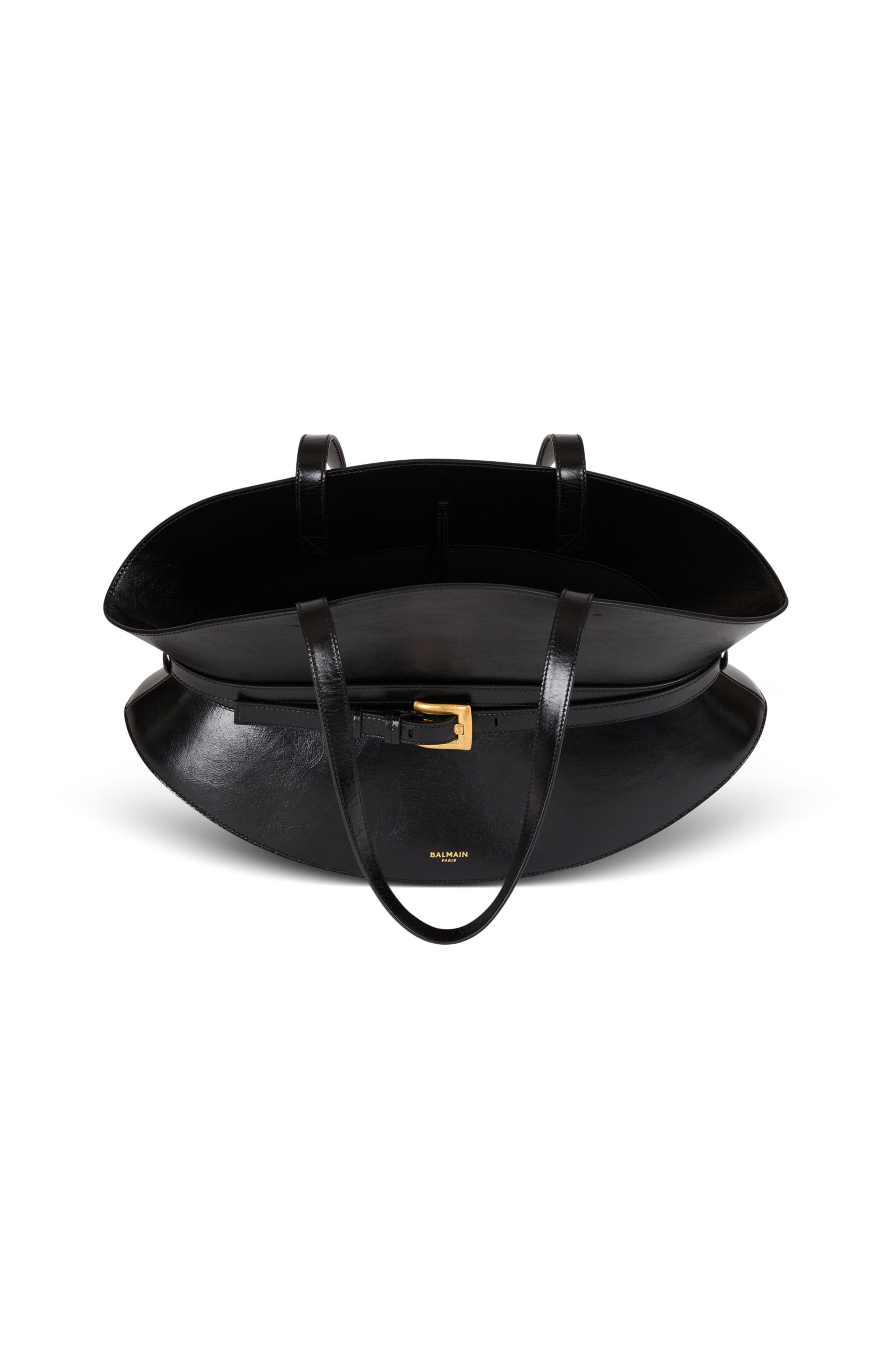 Balmain Medium Shuffle bag in calfskin leather, Alternate, color, 