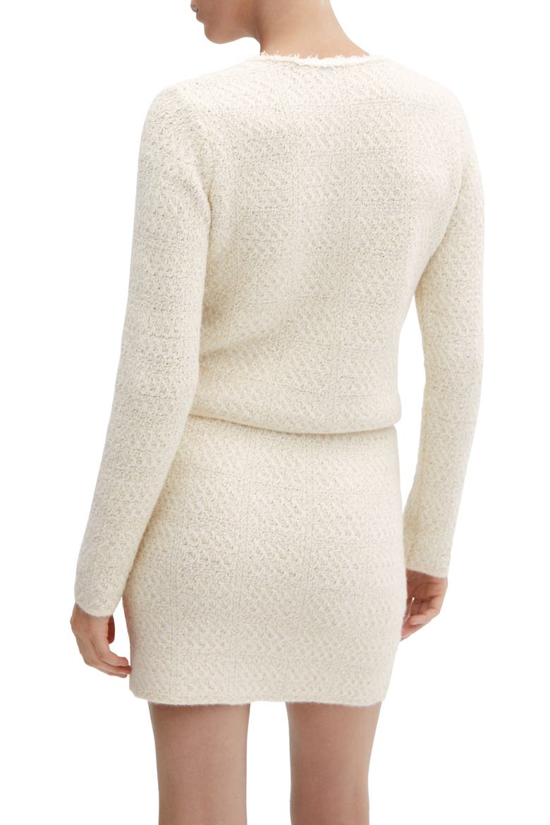 Bouclé Cardigan, Alternate, color, OFF WHITE