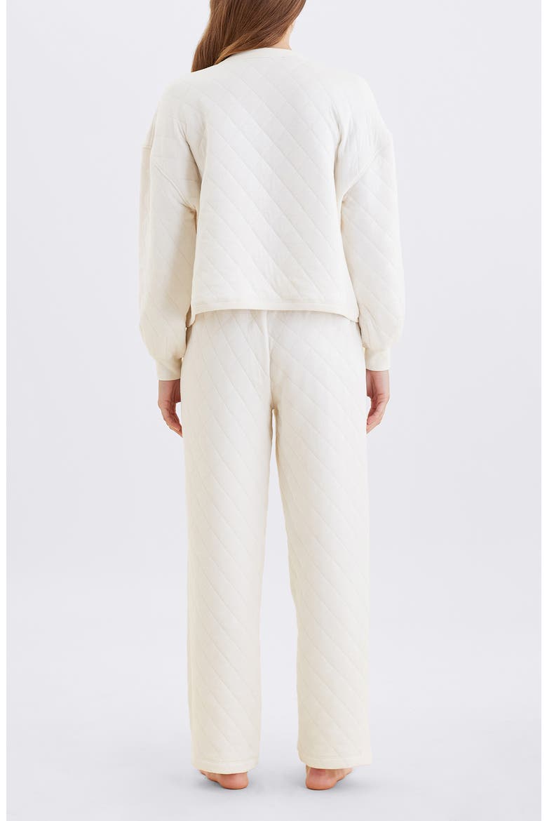 Quilted Cotton Pajamas, Alternate, color, ECRU