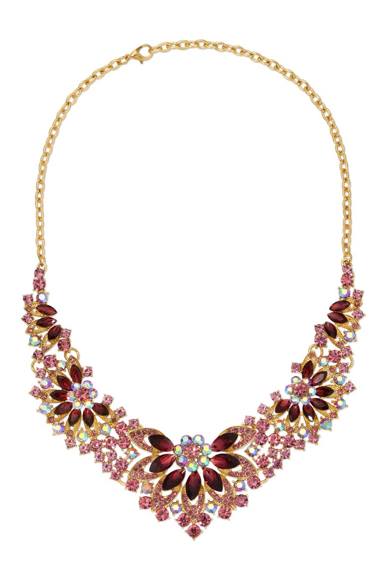 Marsha Cubic Zirconia Statement Necklace, Main, color, GOLD