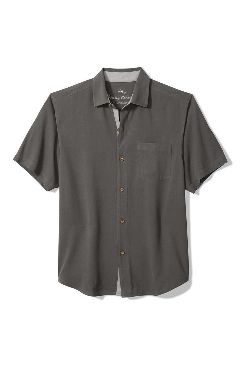 Where the Mild Things Are Silk Short Sleeve Shirt, Main, color, FOG GREY