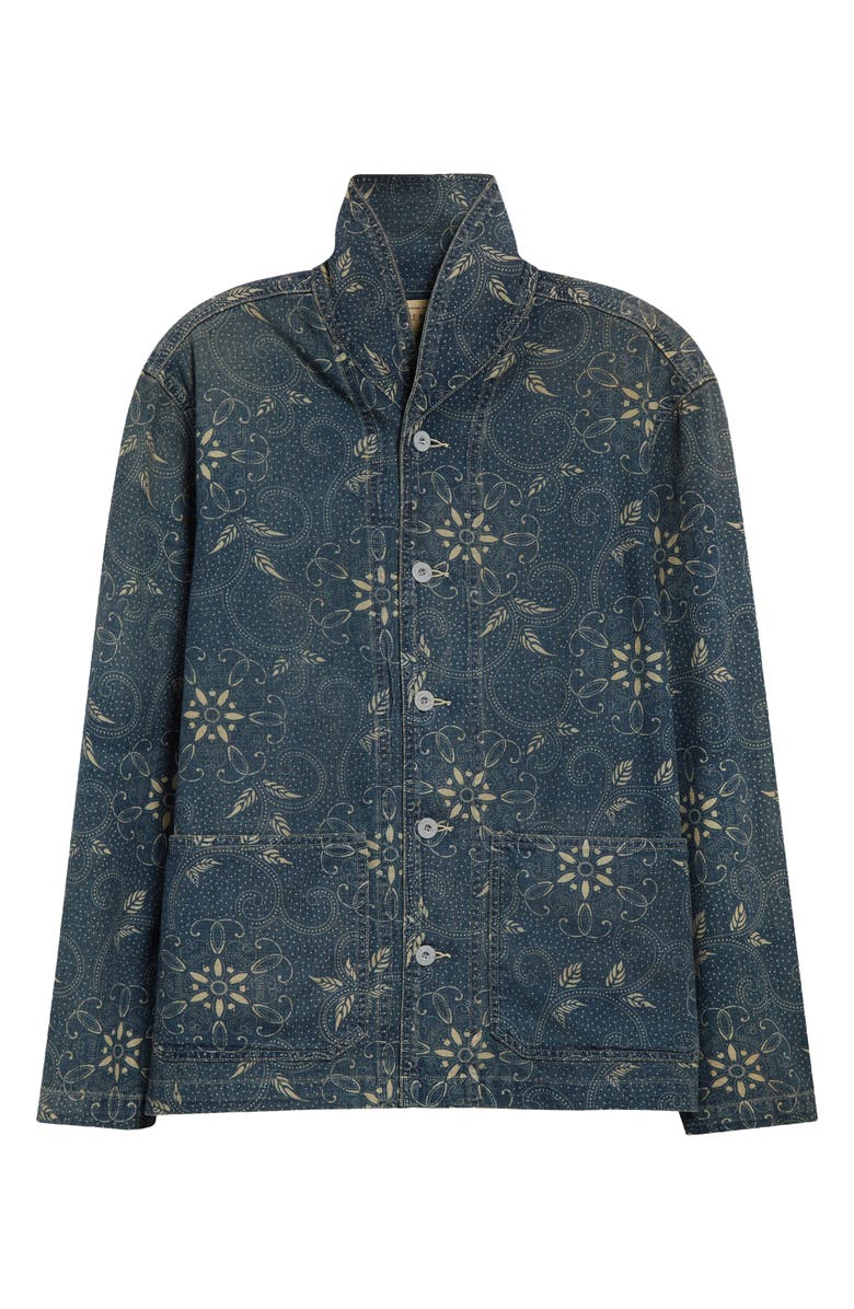 Double RL Indigo Print Woven Overshirt, Alternate, color, Rl-748 Indigo/ White Multi