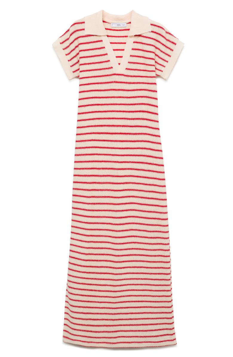 MANGO Stripe Knit Dress, Alternate, color, Red