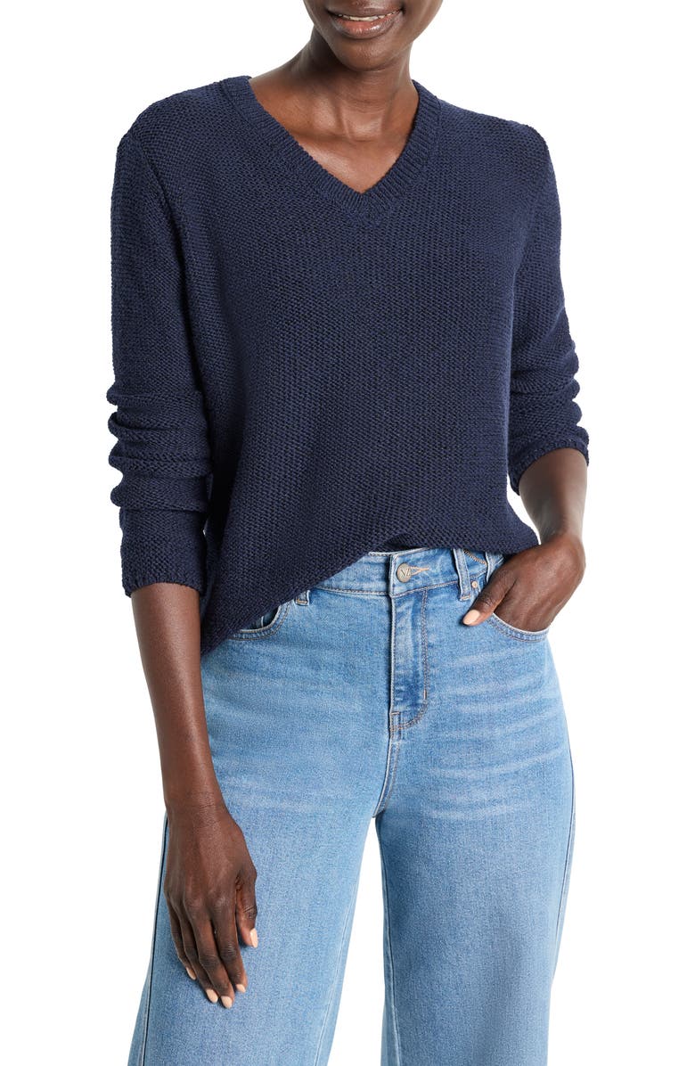 NIC+ZOE Crimpy V-Neck Sweater, Main, color, 