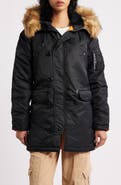 Alpha Industries Alpha N-3B Water Resistant Parka with Removable Faux Fur Trim