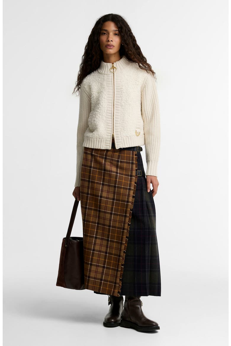 Hazelwood Knitted Zip Cardigan, Alternate, color, ECRU