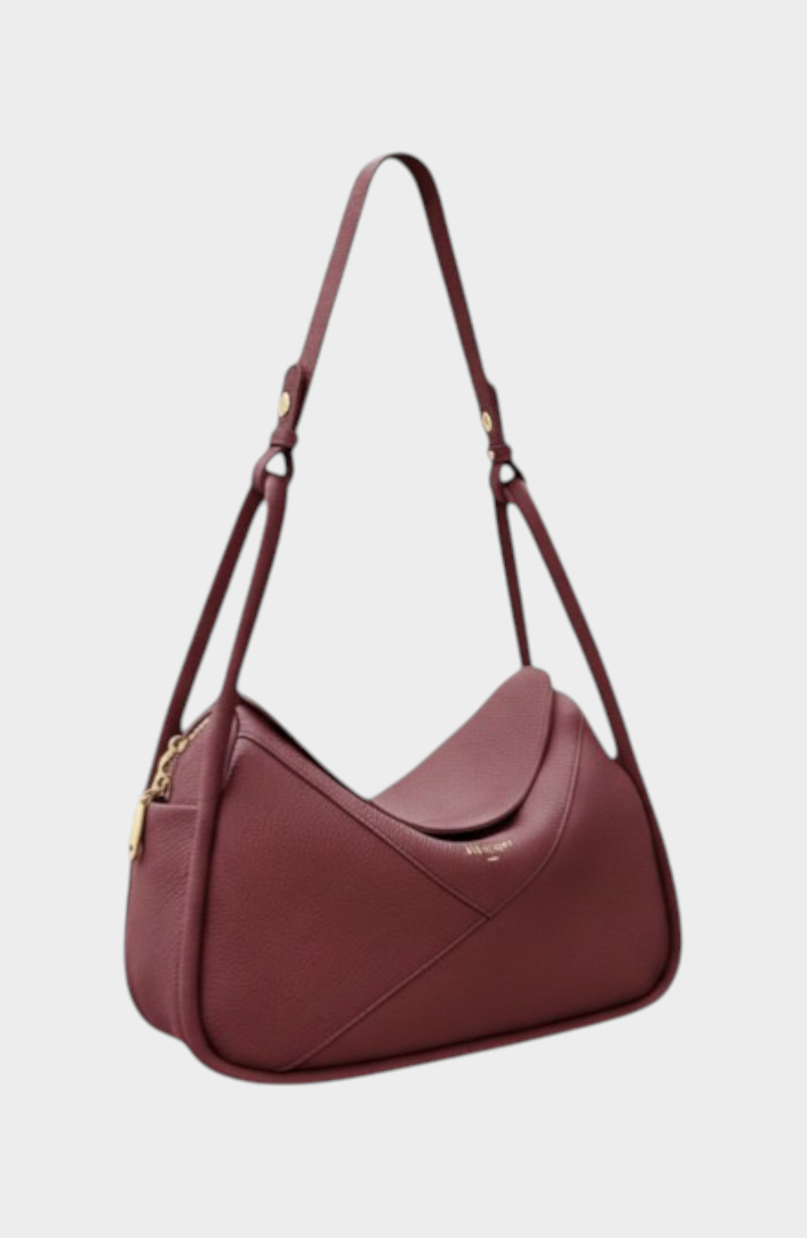 Carnaby Genuine Pebble Leather Shoulder Bag, Main, color, Burgundy