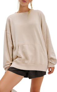 Free People Intimately FP Slow It Down Oversize Cotton Blend Sweatshirt