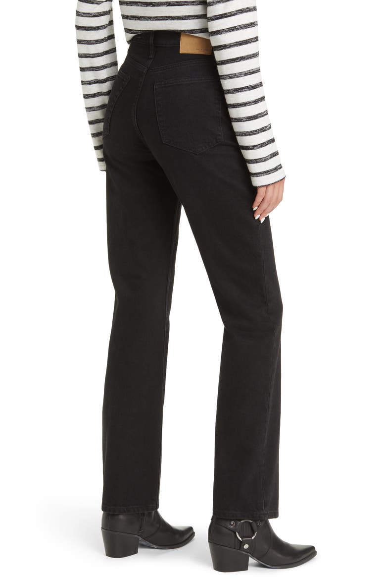 Alex High Waist Straight Leg Jeans, Alternate, color, BLACK