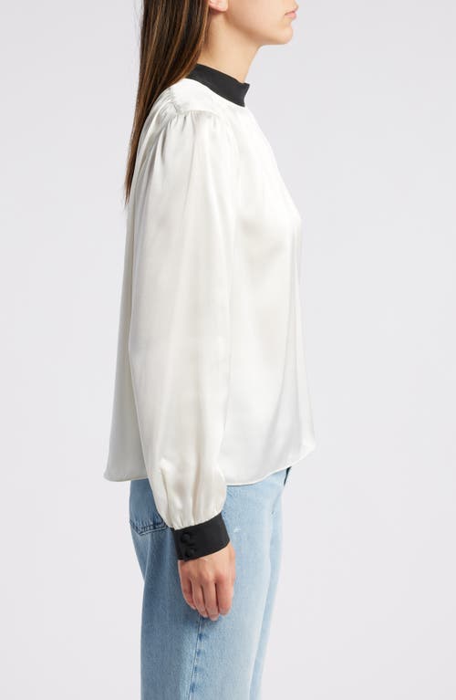 FRAME FRAME MOCK NECK LONG SLEEVE SILK TOP