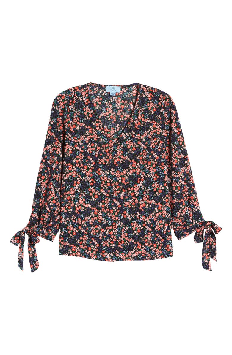 CeCe Marabella Ditsy Tie Sleeve Blouse, Alternate, color,
