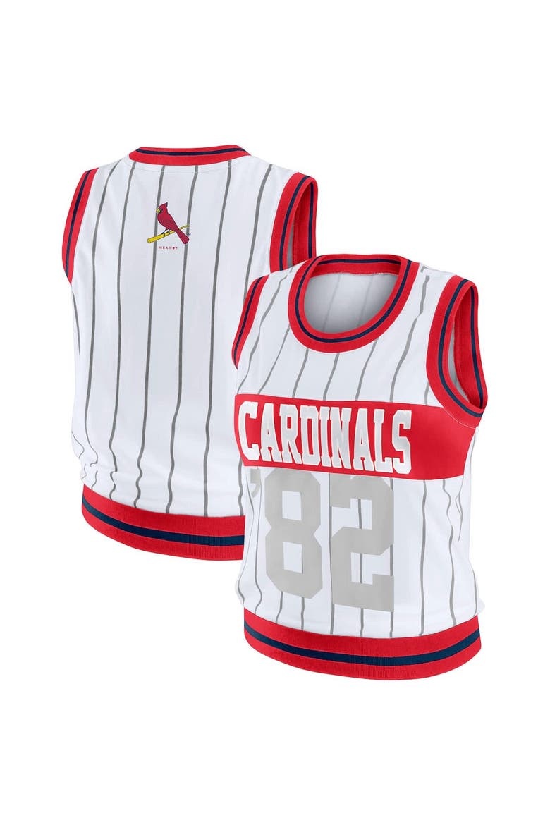 Women's WEAR by Erin Andrews  White St. Louis Cardinals Sporty Tank Top, Main, color, White