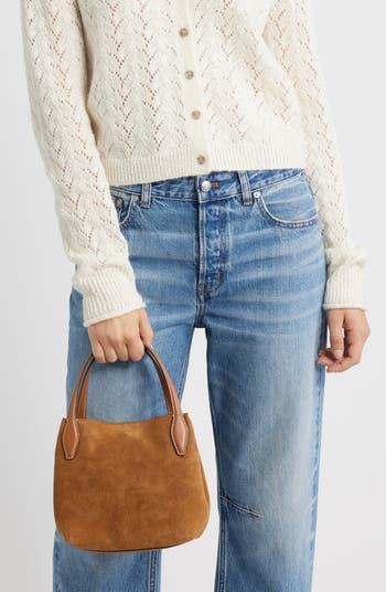 The Mini Suede Shopper Tote