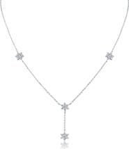 CZ by Kenneth Jay Lane Cubic Zirconia Floral Station Y-Necklace