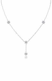 CZ by Kenneth Jay Lane Cubic Zirconia Floral Station Y-Necklace