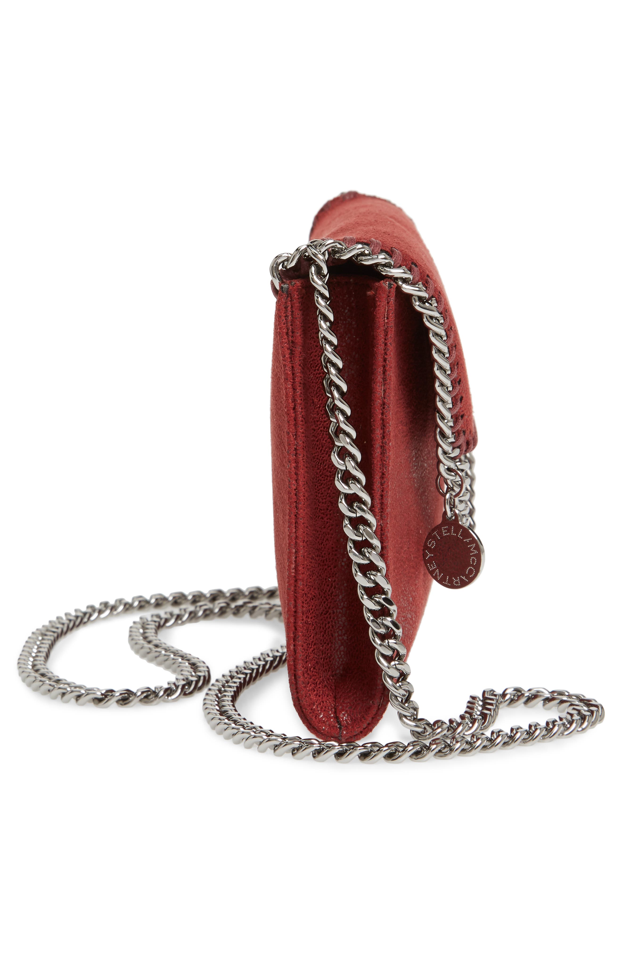 Mini Falabella Shaggy Dear Faux Leather Crossbody Bag, Alternate, color, RUBY