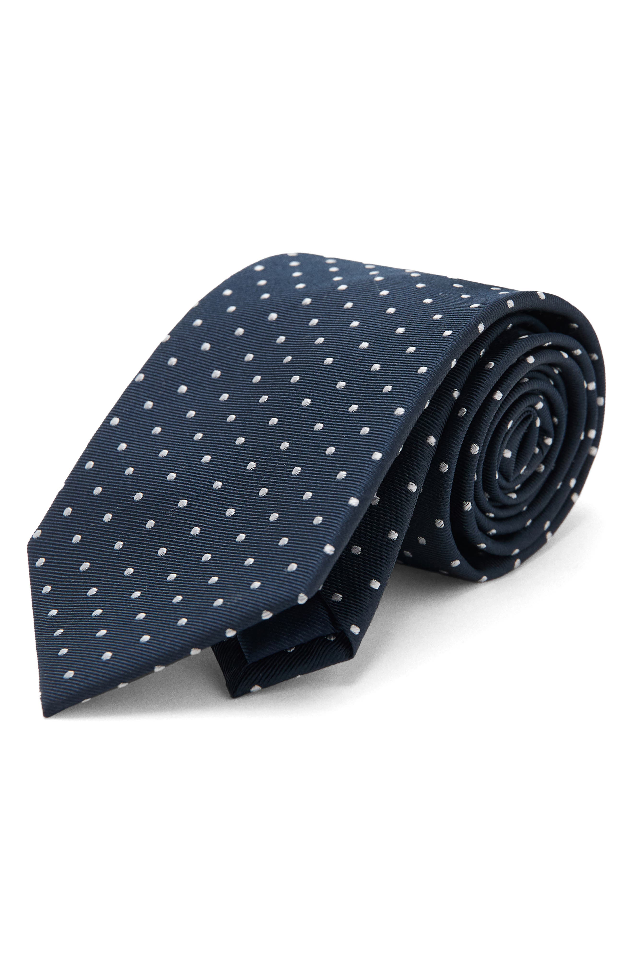 MANGO Polka Dot Silk Blend Tie (Men) | Nordstrom