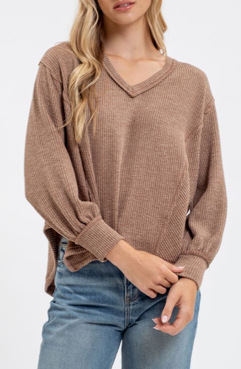 Rib Knit Long Sleeve Top