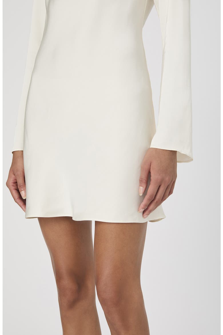Ennis Long Sleeve Satin Minidress, Alternate, color, CLASSIC CREAM