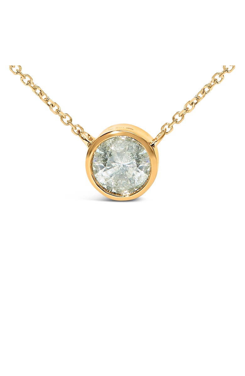 Haus of Brilliance 10K Yellow Gold 2.0 Cttw Round Bezel Set Diamond Solitaire Pendant Necklace, Alternate, color, Yellow Gold