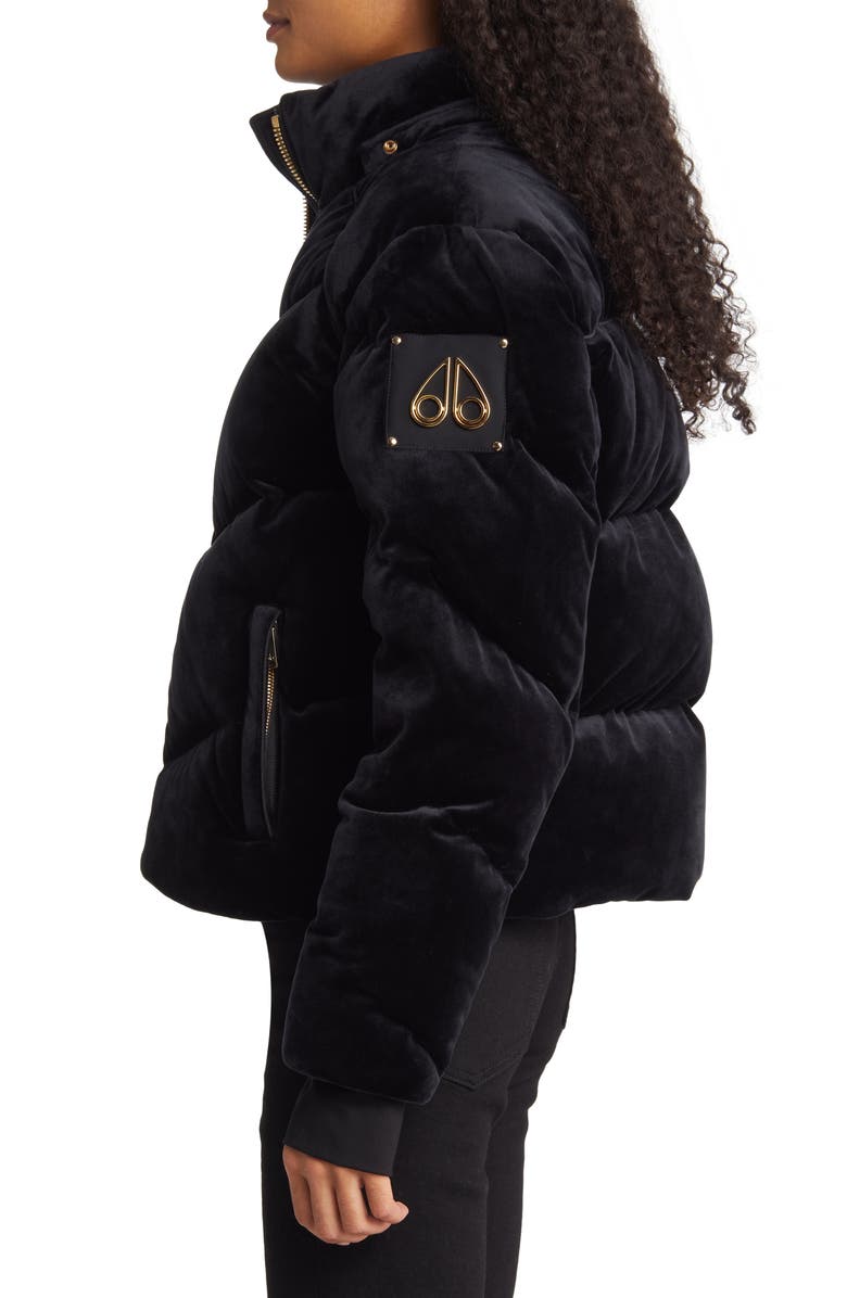 Moose Knuckles Seville Down Velvet Puffer Jacket, Alternate, color,