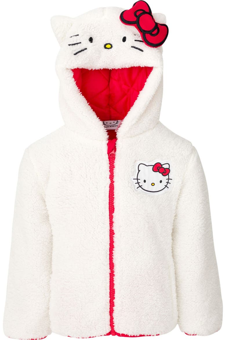 Hooded Fleece Jacket (toddler, Little Kid & Big Kid), Main, color, Hello Kitty White Red