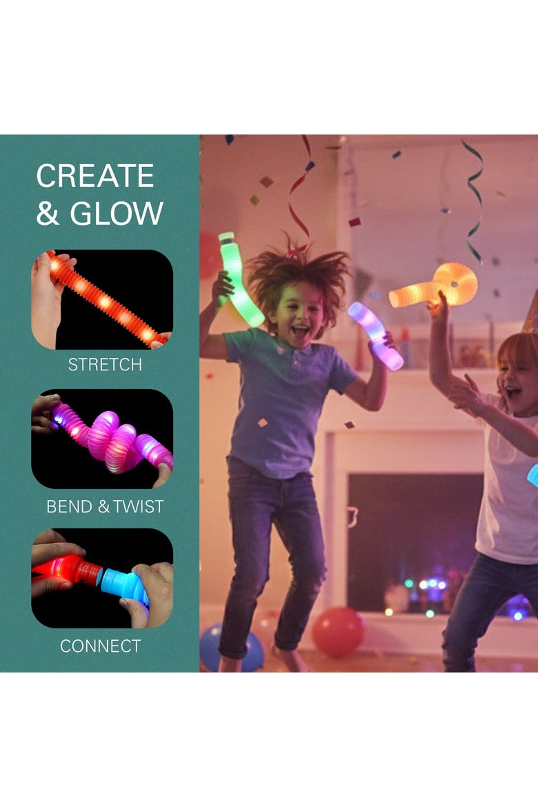 12-Piece Assorted Stretchy Glow Pop Tube Toy, Alternate, color, Assorted Pre-Pack