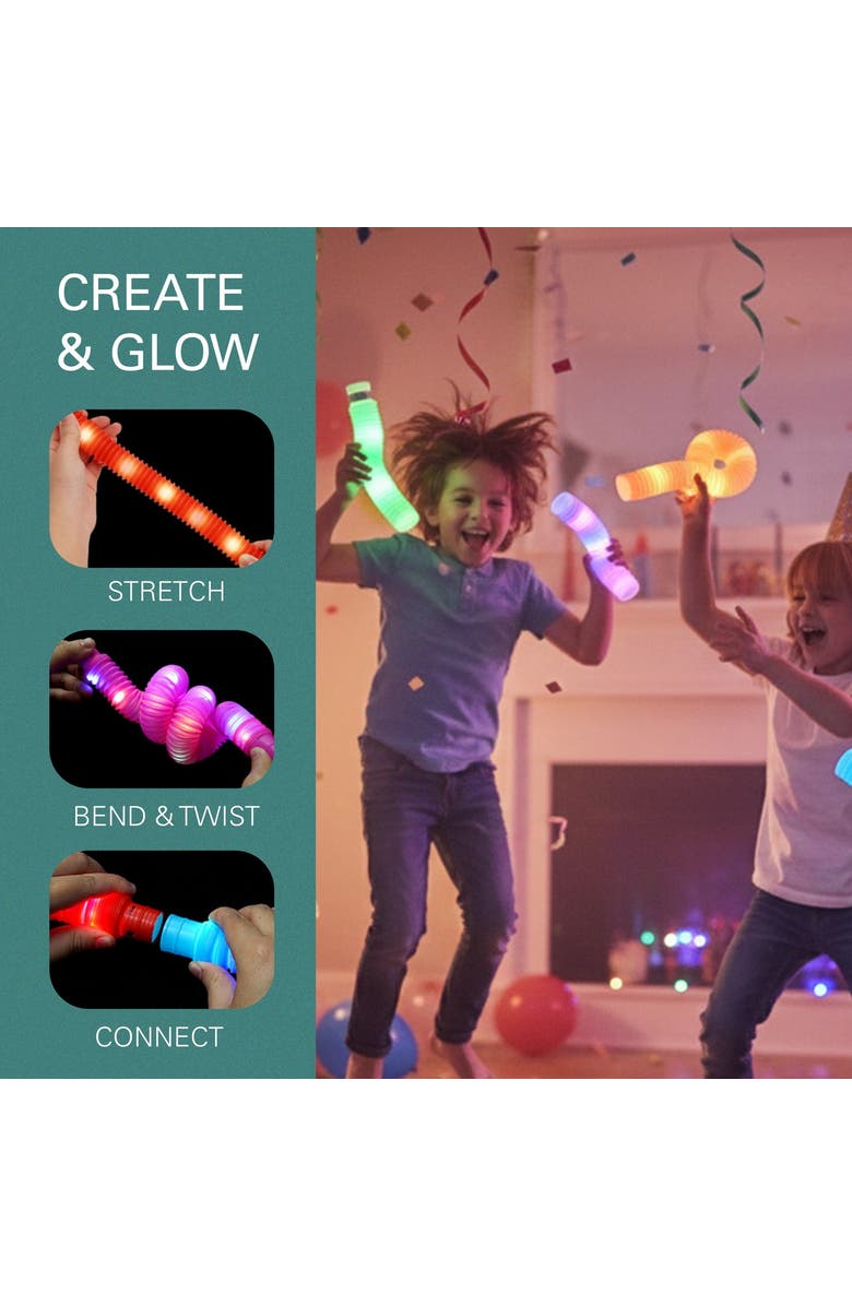 Sperric 12-Piece Assorted Stretchy Glow Pop Tube Toy, Alternate, color, Assorted Pre-Pack