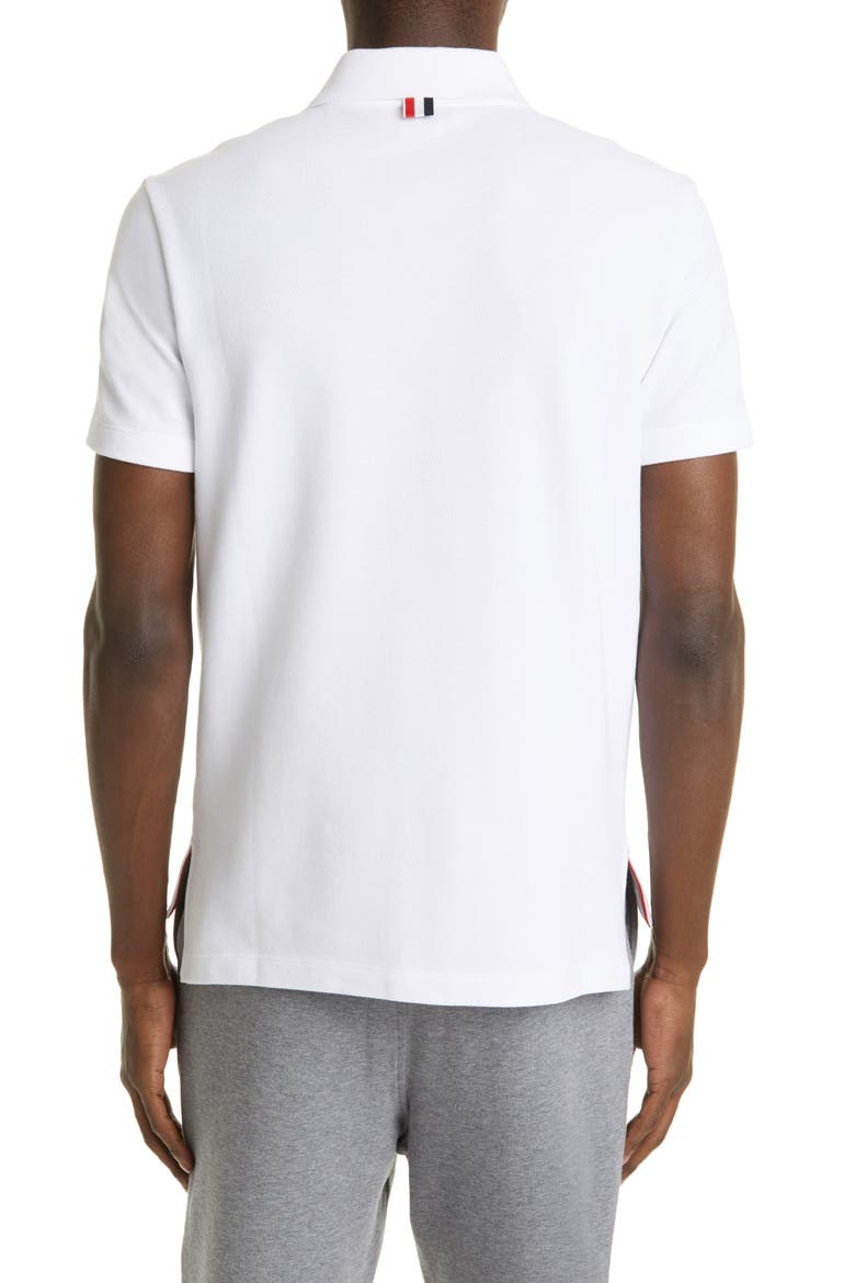 Diagonal Stripe Cotton Piqué Polo, Alternate, color, WHITE