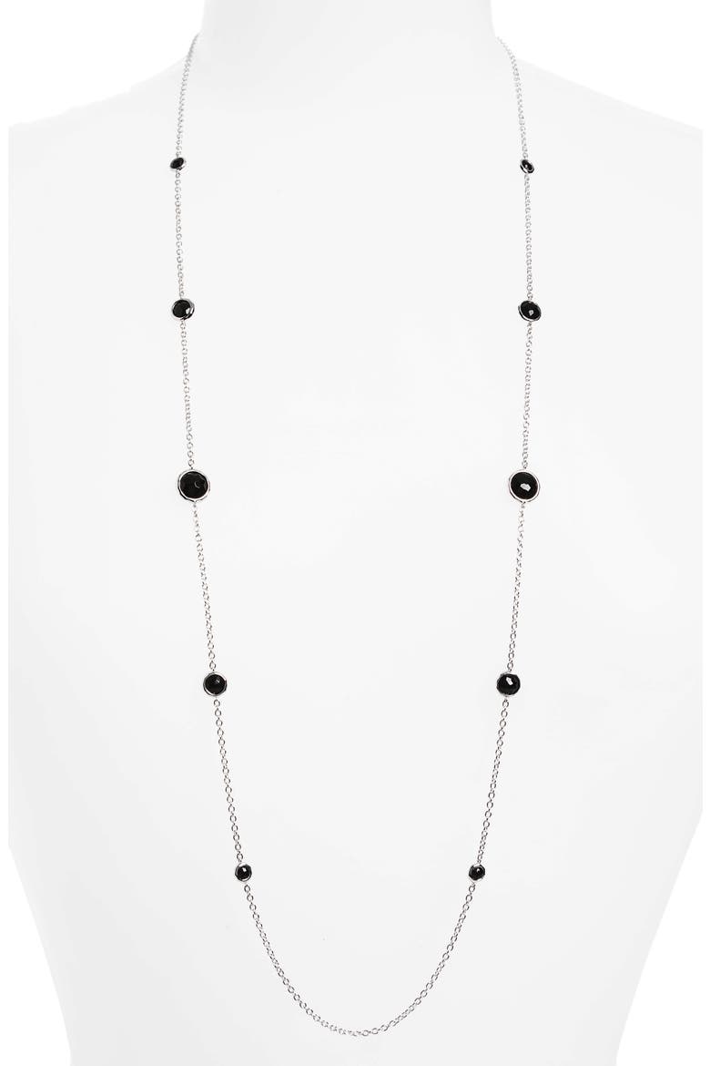 'Rock Candy - Lollipop' Long Necklace, Main, color, STERLING SILVER- ONYX