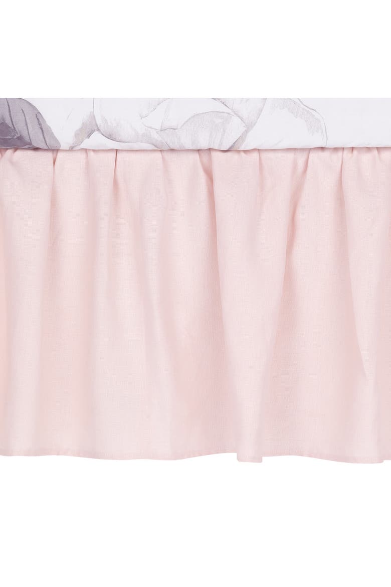 Floral Garden Watercolor Linen 5-Piece Baby Crib Bedding Set, Alternate, color, Pink