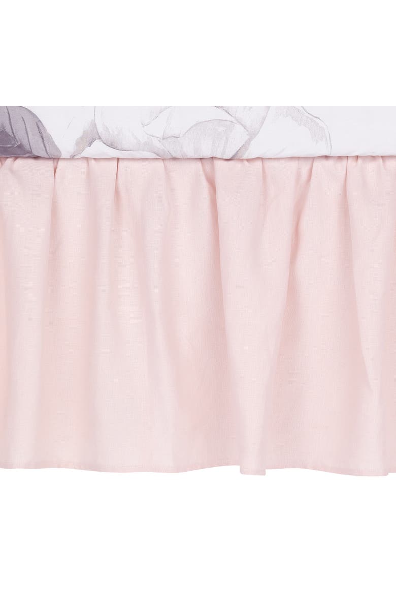 Lambs & Ivy Floral Garden Watercolor Linen 5-Piece Baby Crib Bedding Set, Alternate, color, Pink
