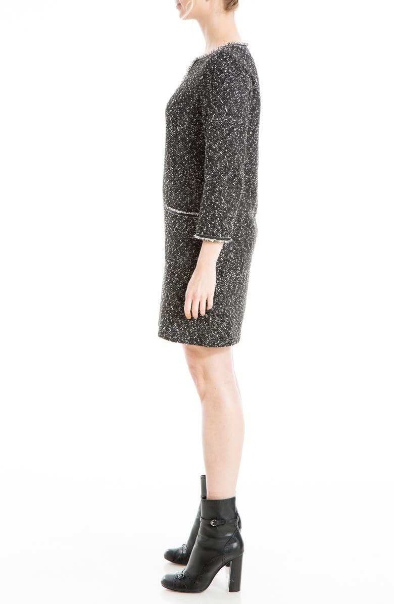 MAX STUDIO Tweed Long Sleeve Shift Dress, Alternate, color,
