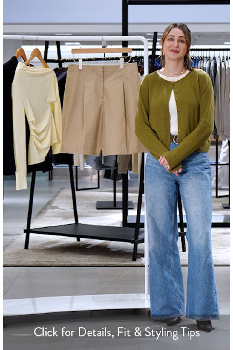 Pleated Cotton Blend Walking Shorts video