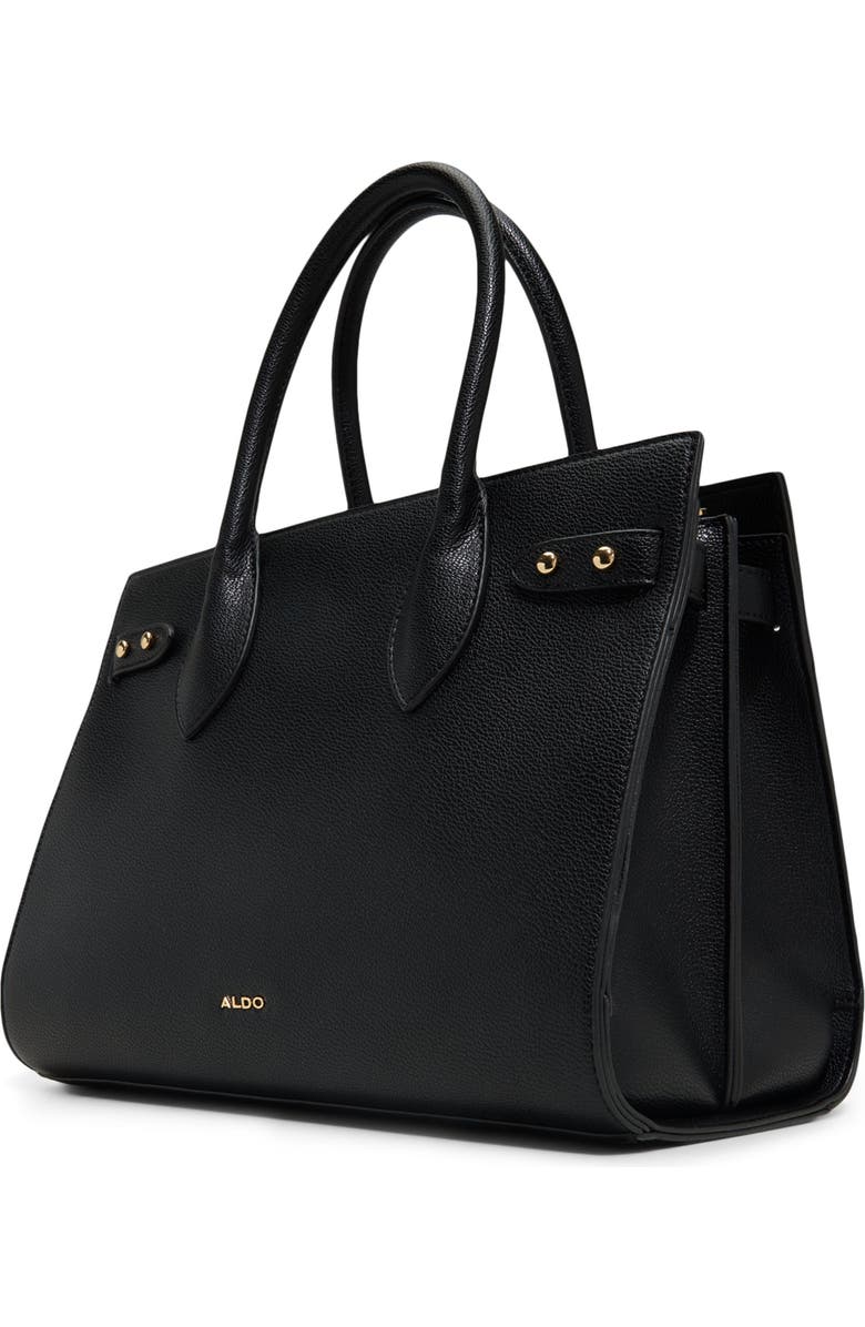 ALDO Jackie Faux Leather Tote, Alternate, color, Black