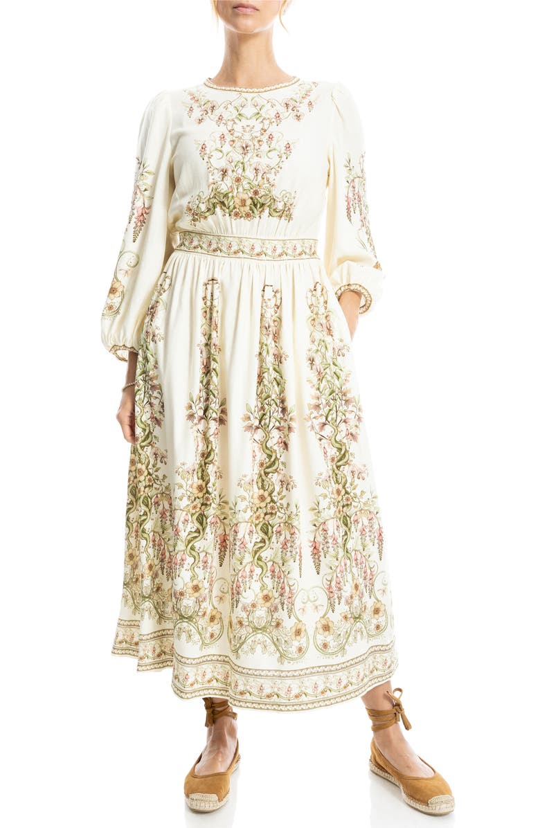 MAX STUDIO Floral Balloon Sleeve Maxi Dress, Main, color,