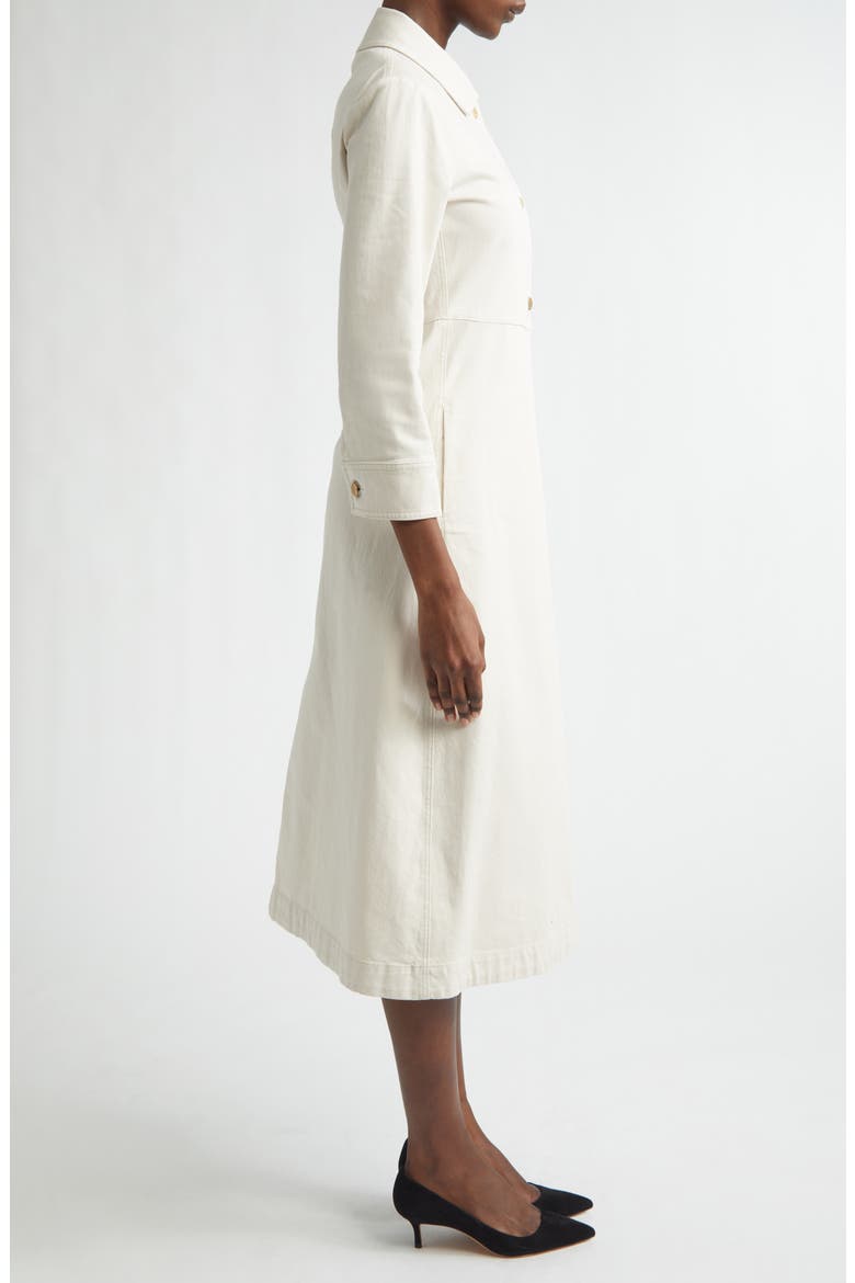 Amelia Long Sleeve Stretch Cotton Shirtdress, Alternate, color, SAND