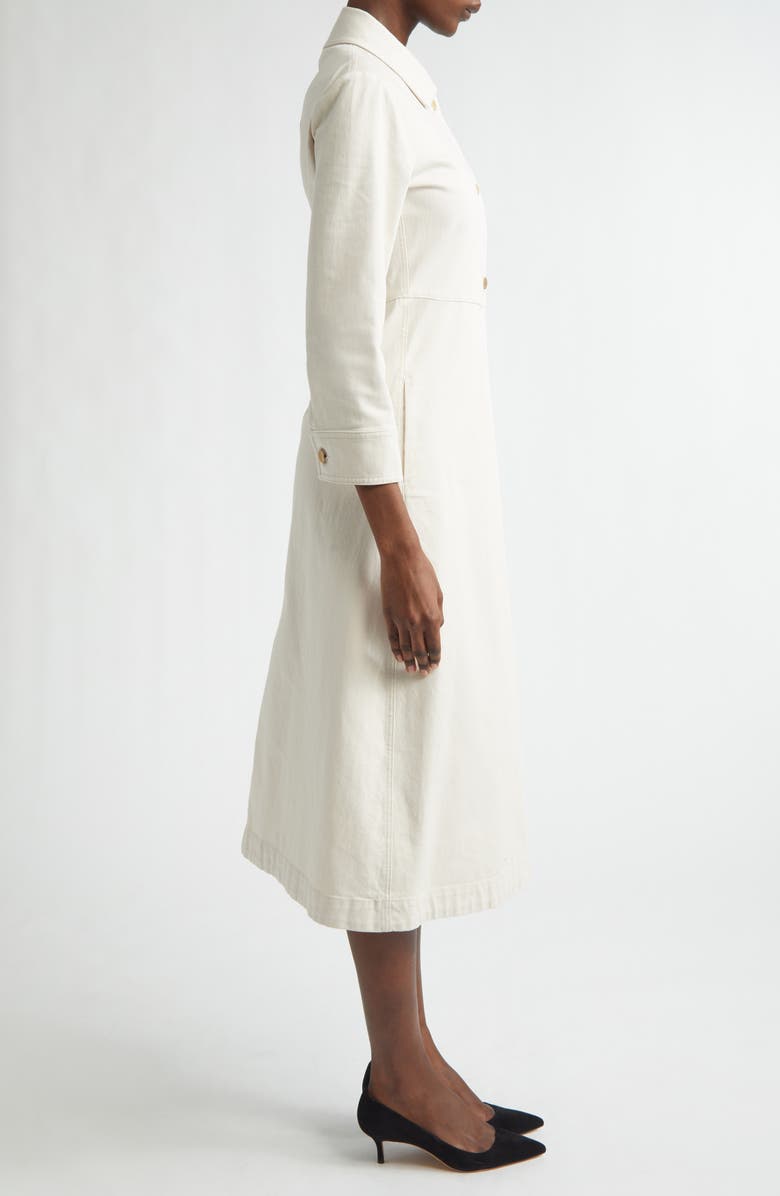 Max Mara Amelia Long Sleeve Stretch Cotton Shirtdress, Alternate, color, Sand