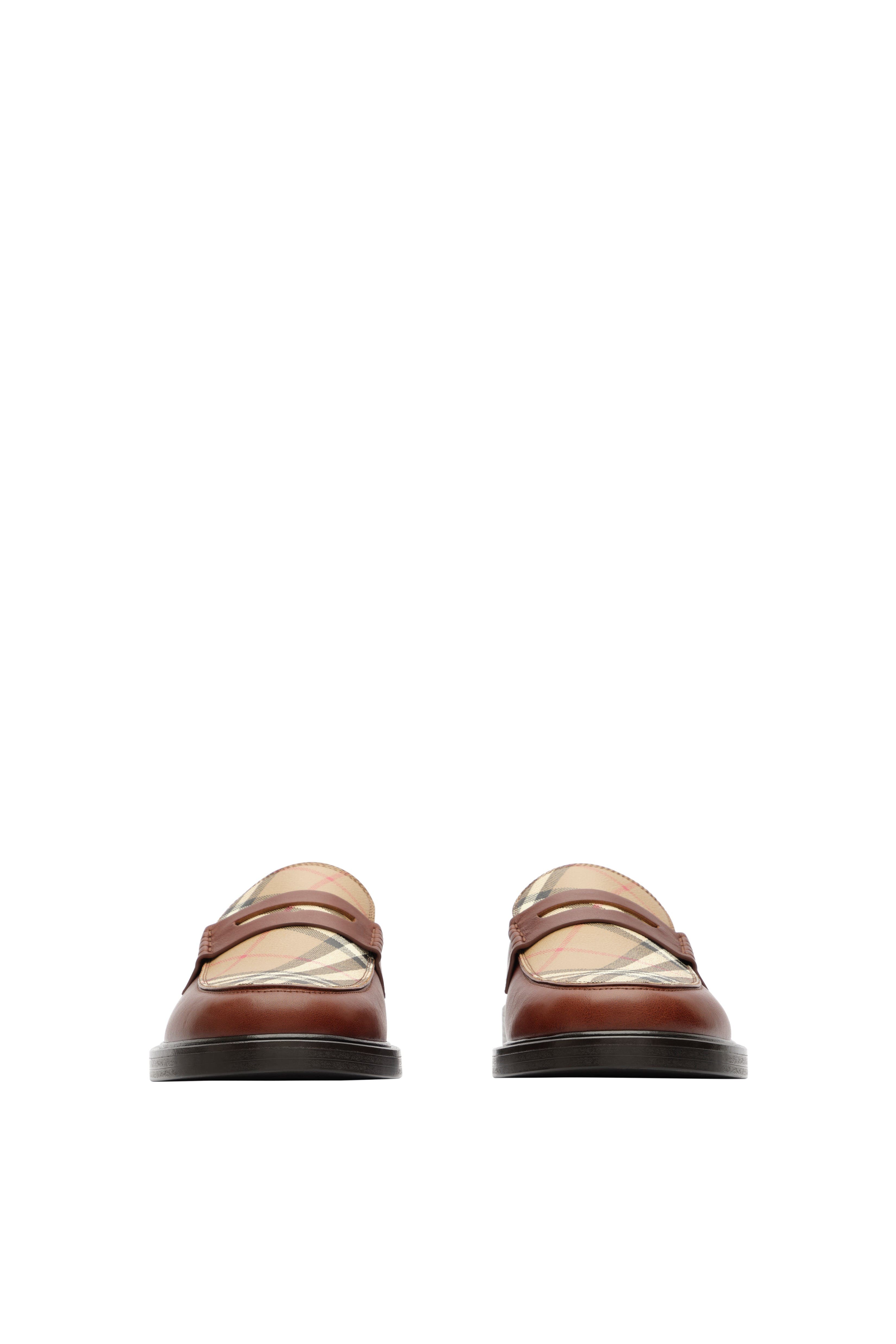 Leather Pembroke Loafers, Alternate, color, Tobacco brown/archive beige