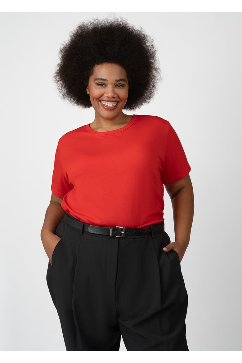 CoolROSE Luxe Reversible Plus Size Tee Shirt, Alternate, color, Poppy